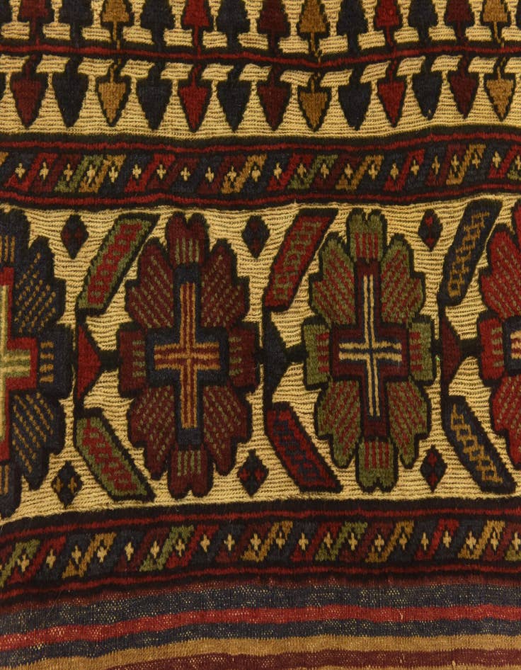 Detail image of  4' 4 x 5' 7  Hand Knotted Sumak Wool Rug