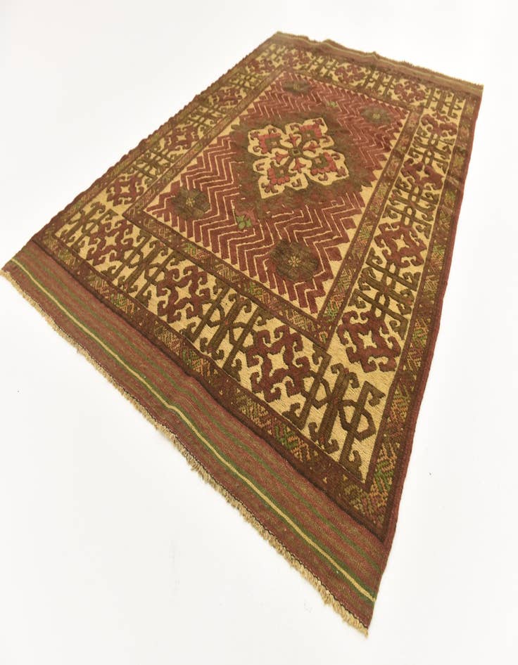 Detail image of  4' 2 x 5' 11  Hand Knotted Sumak Wool Rug