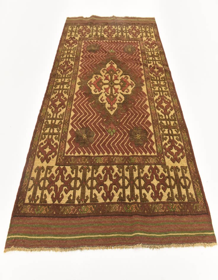 Detail image of  4' 2 x 5' 11  Hand Knotted Sumak Wool Rug