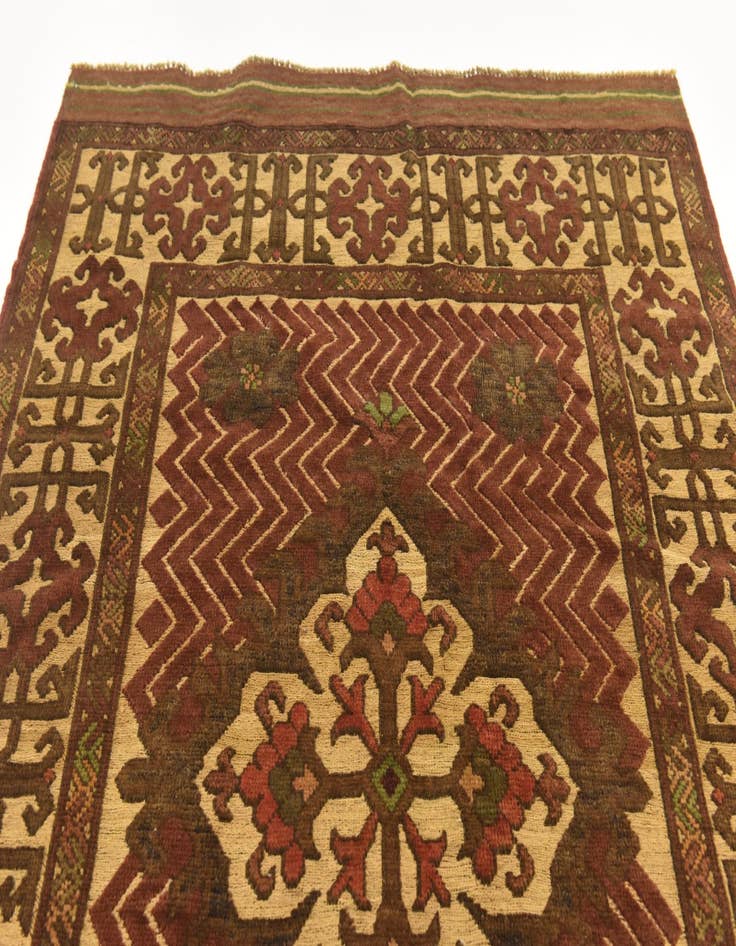 Detail image of  4' 2 x 5' 11  Hand Knotted Sumak Wool Rug