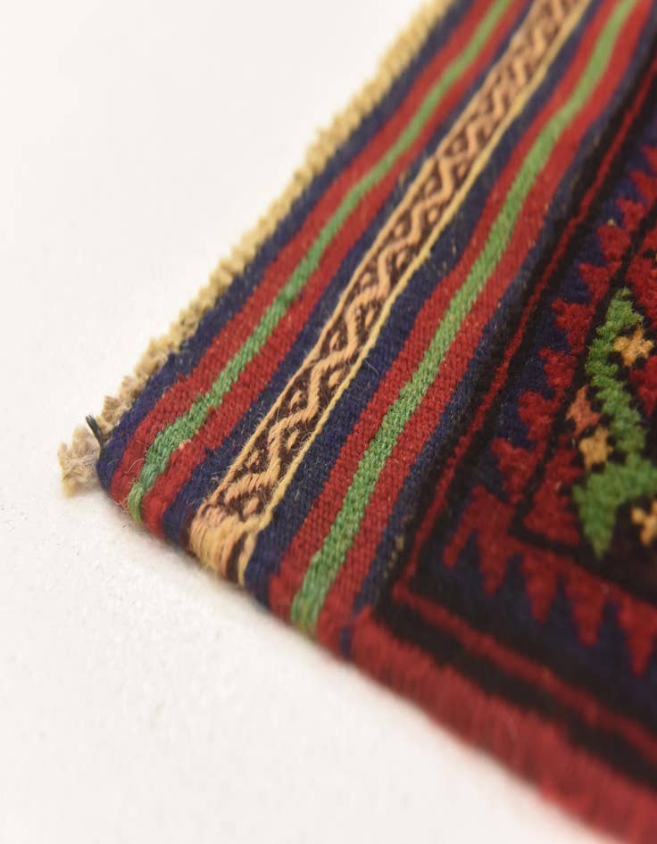 Detail image of  2' 10 x 4' 10  Hand Knotted Sumak Wool Rug