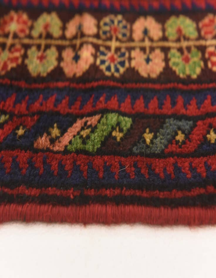 Detail image of  2' 10 x 4' 10  Hand Knotted Sumak Wool Rug