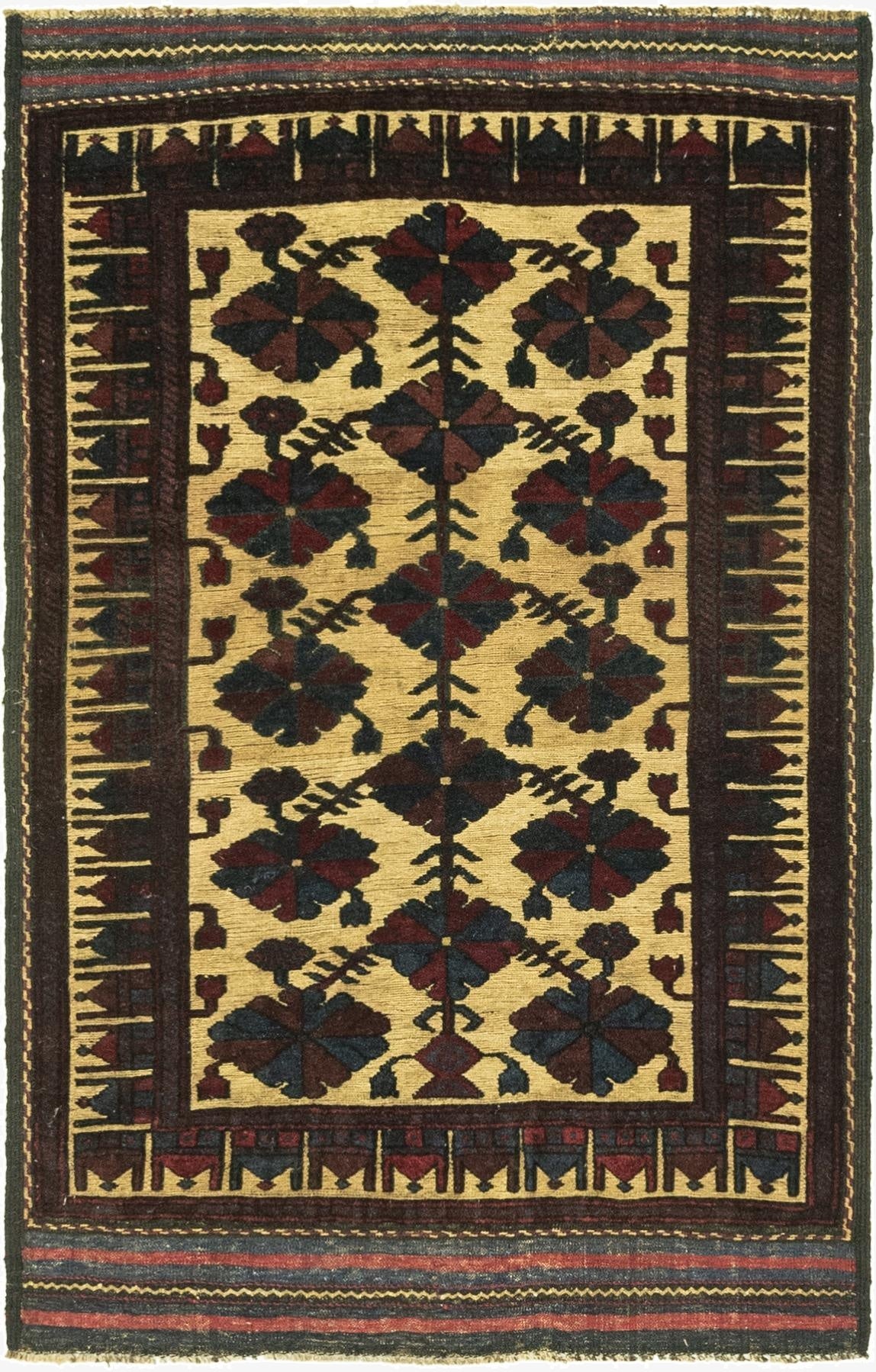  2' 10 x 4' 6  Hand Knotted Sumak Wool Rug
