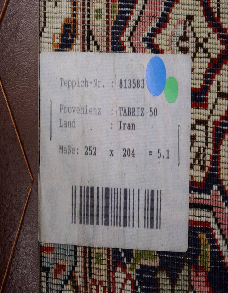 Detail image of  6' 8 x 8' 3  Hand Knotted Tabriz Persian Rug