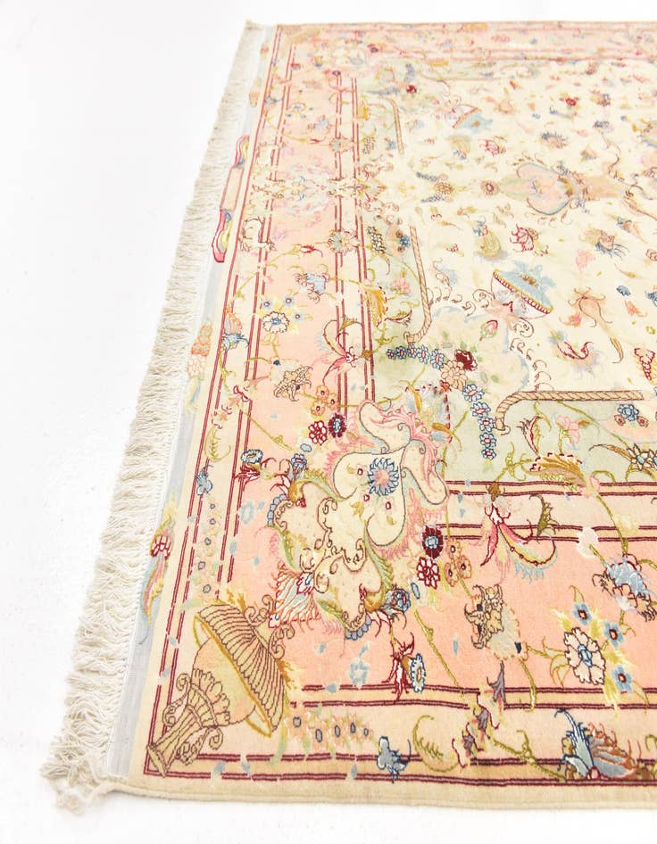 Detail image of  6' 6 x 10'  Hand Knotted Tabriz Persian Rug