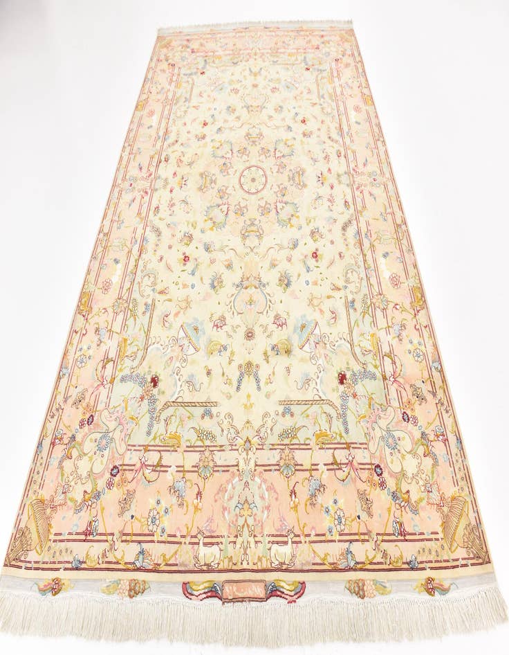 Detail image of  6' 6 x 10'  Hand Knotted Tabriz Persian Rug