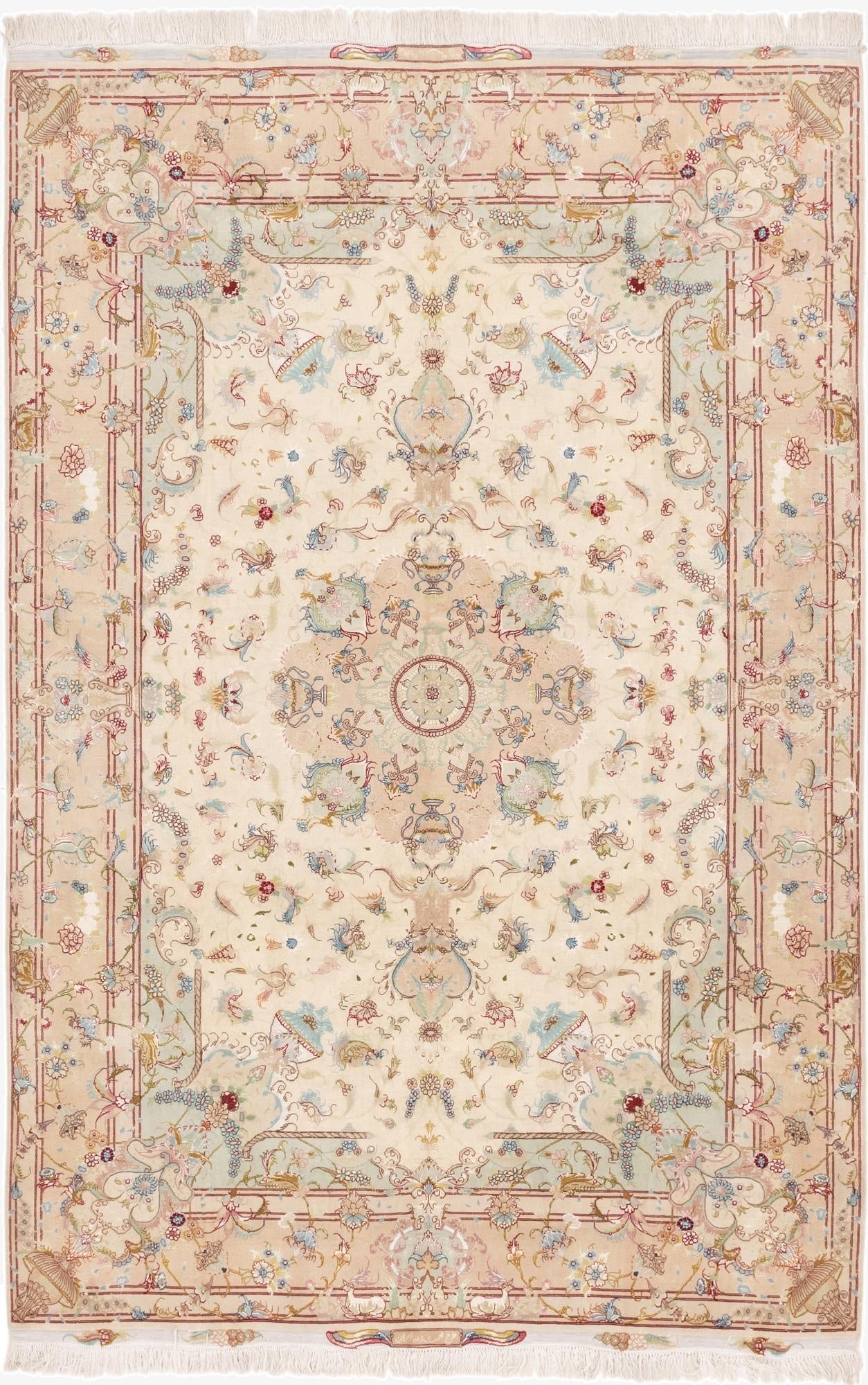  6' 6 x 9' 10  Hand Knotted Tabriz Persian Rug