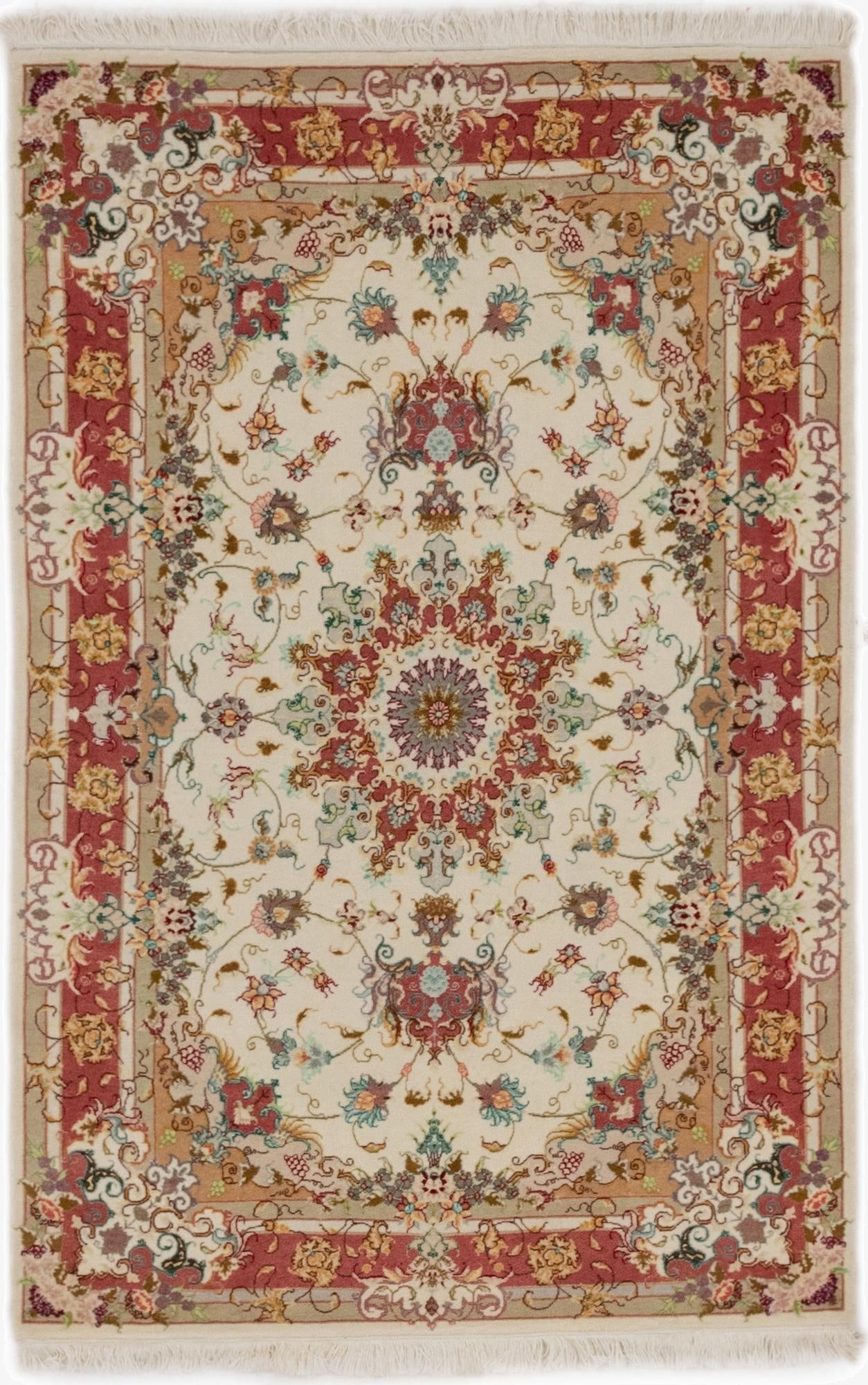  3' 3 x 5' 1  Hand Knotted Tabriz Persian Rug