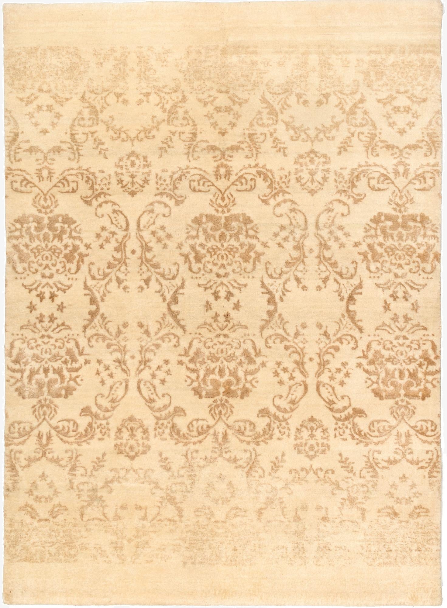  4' 10 x 6' 8  Hand Knotted Tibet Oriental Wool Rug