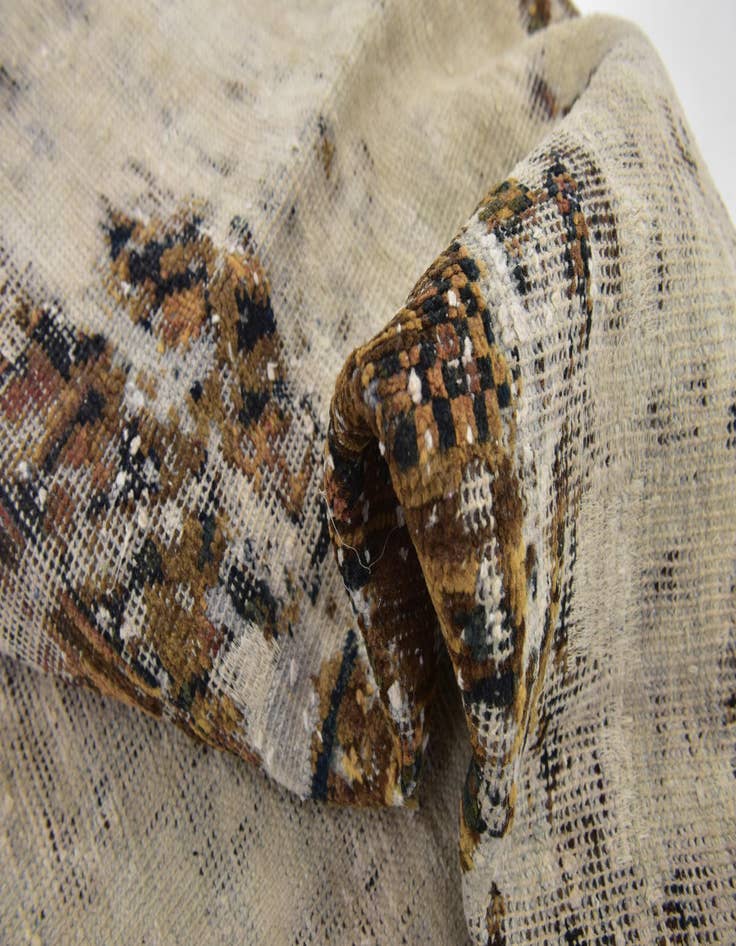 Detail image of  6' 6 x 9' 2  Hand Knotted Ultra Vintage Persian Wool Rug