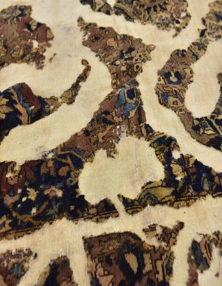 Detail image of  5' 9 x 9'  Hand Knotted Ultra Vintage Persian Wool Rug