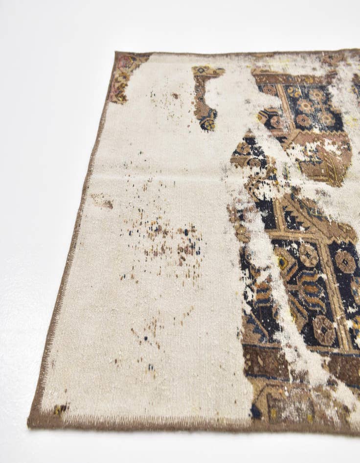 Detail image of  3' 3 x 6'  Hand Knotted Ultra Vintage Persian Wool Rug