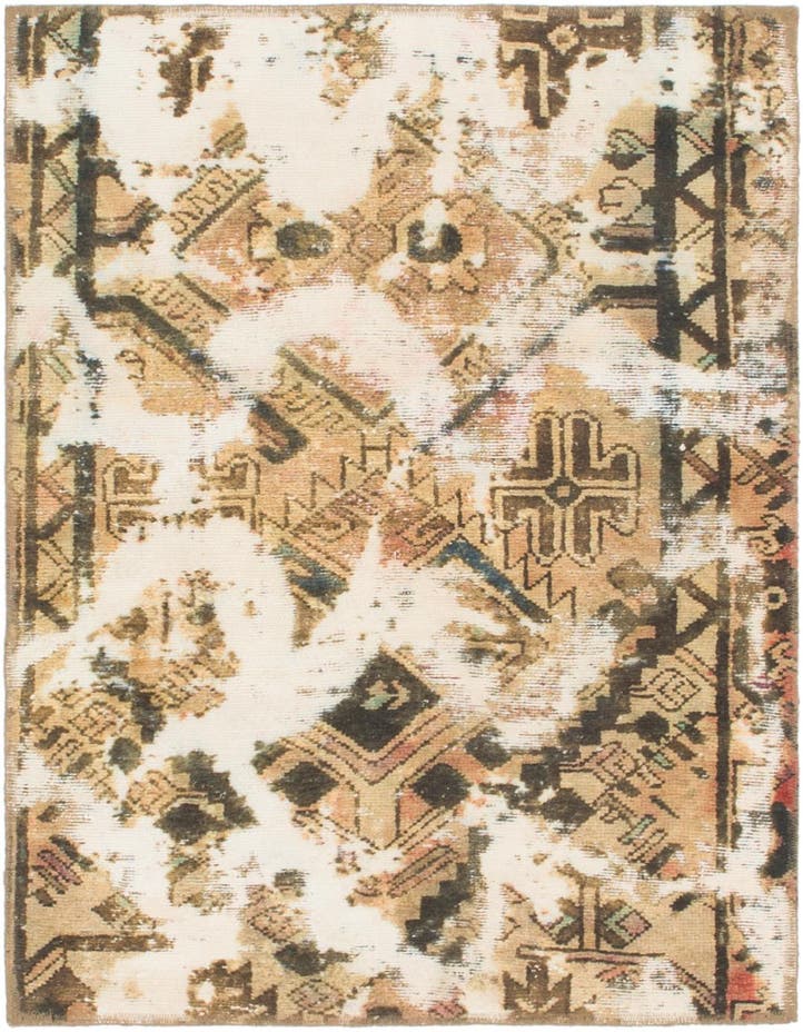  3' 2 x 4' 2  Hand Knotted Ultra Vintage Persian W...