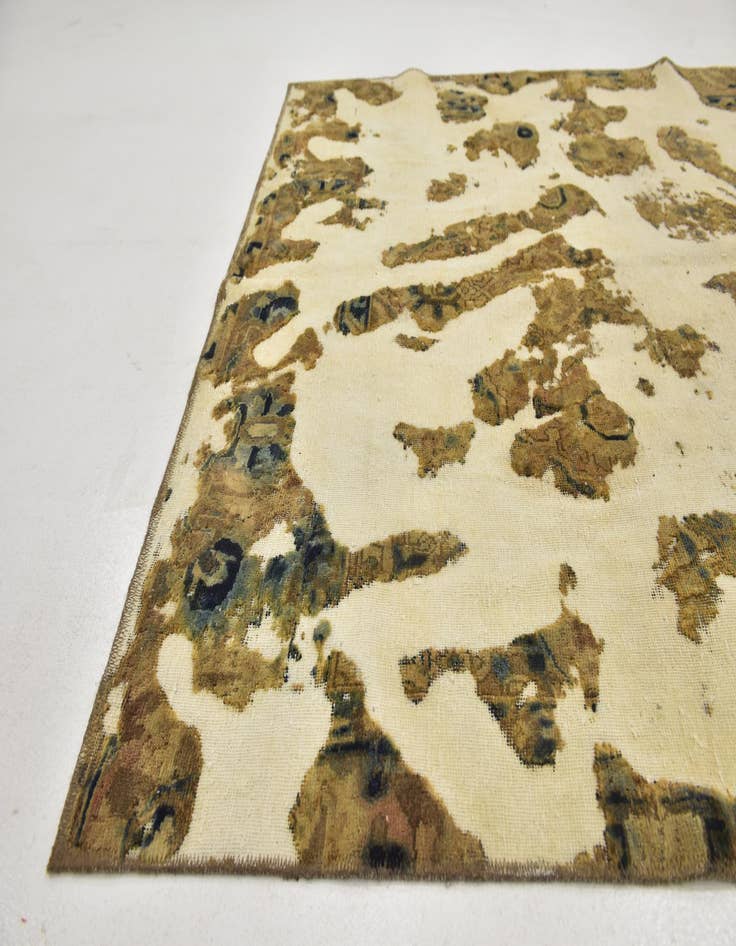 Detail image of  5' 10 x 9' 3  Hand Knotted Ultra Vintage Persian Wool Rug