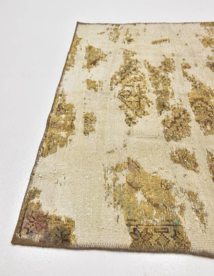 Detail image of  3' 9 x 6'  Hand Knotted Ultra Vintage Persian Wool Rug