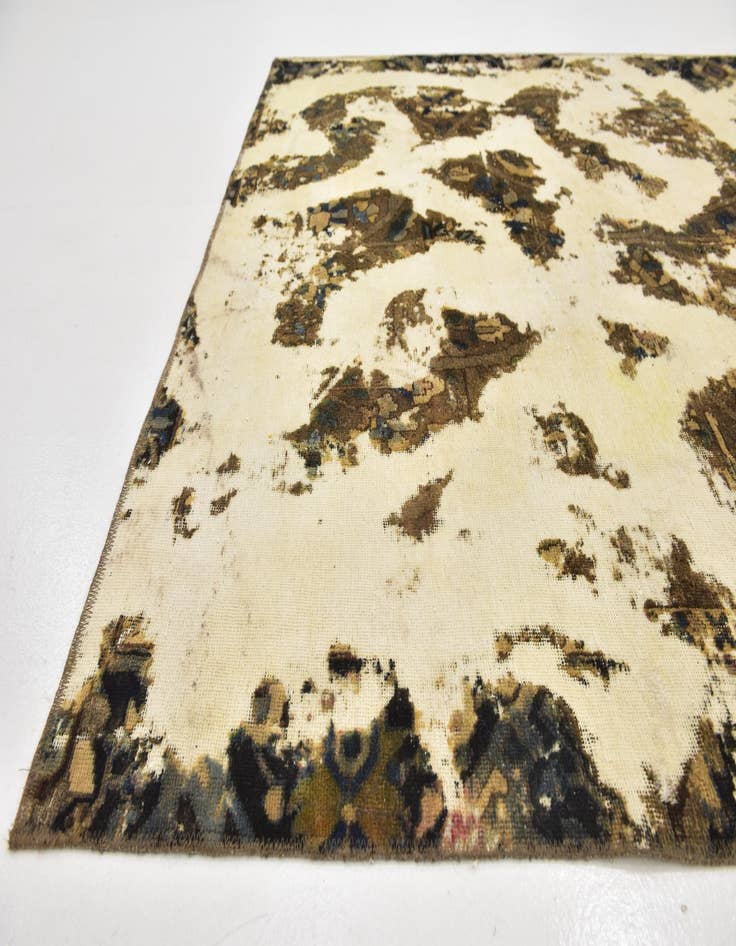 Detail image of  6' 3 x 9'  Hand Knotted Ultra Vintage Persian Wool Rug