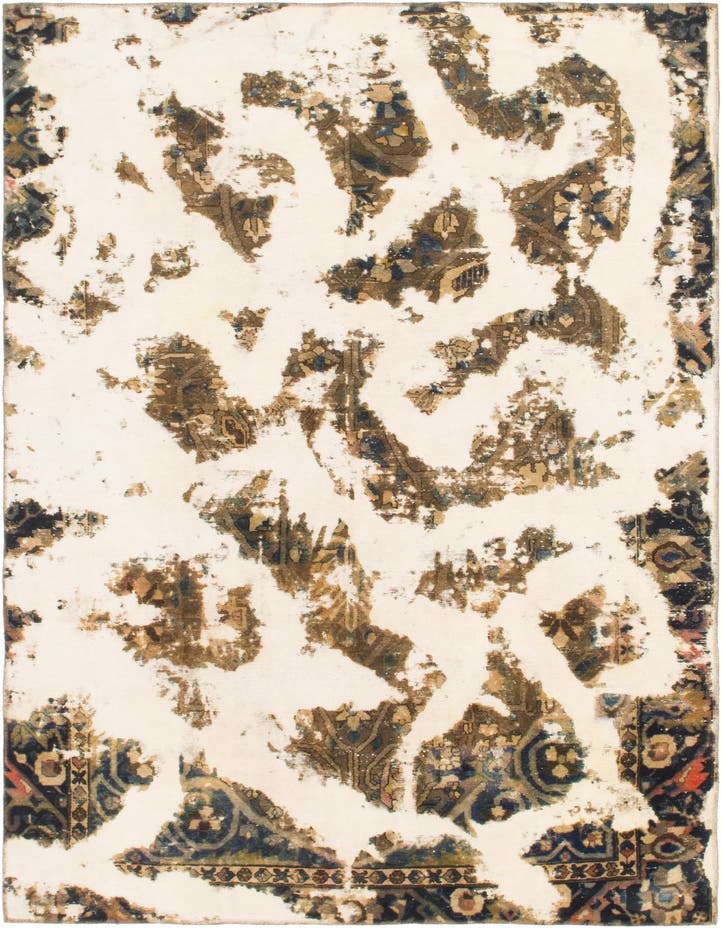  6' 3 x 9'  Hand Knotted Ultra Vintage Persian W...