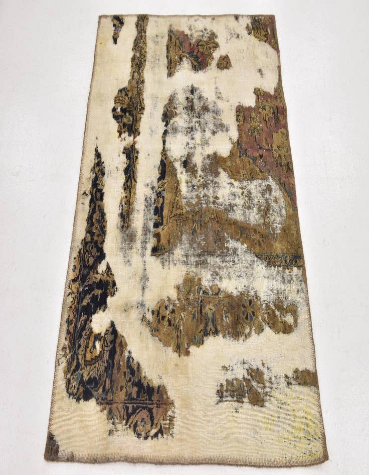 Detail image of  3' 5 x 4' 5  Hand Knotted Ultra Vintage Persian Wool Rug