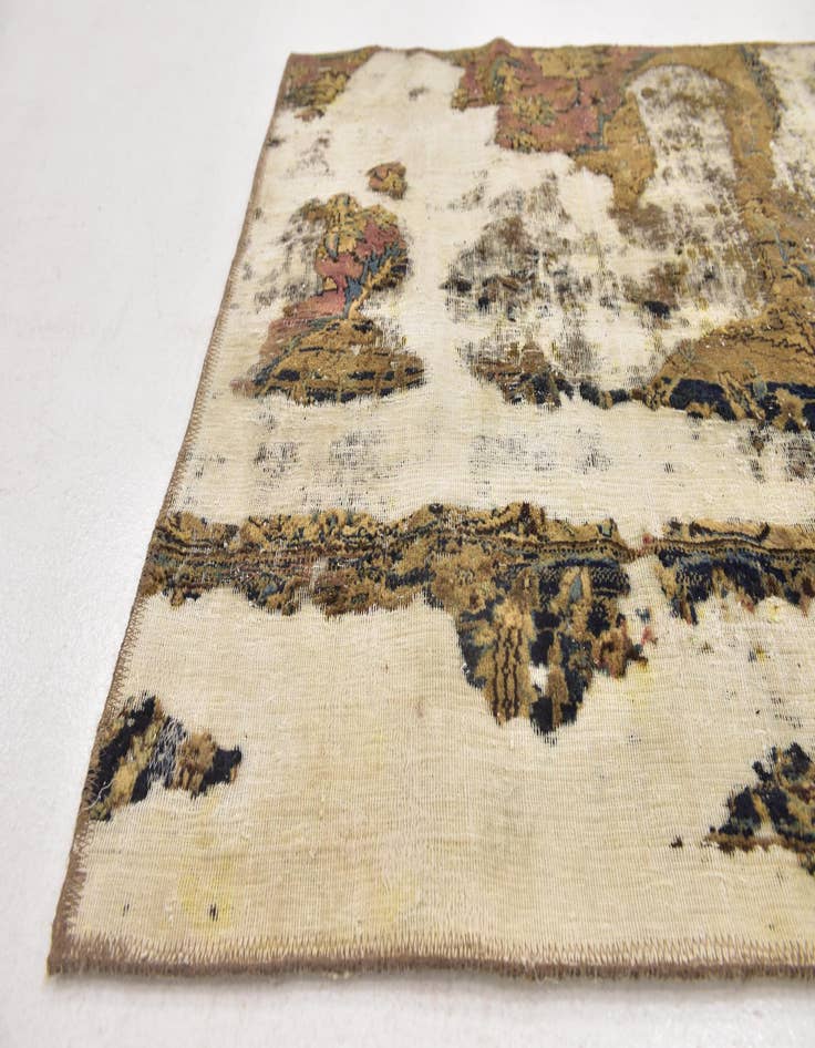 Detail image of  3' 5 x 4' 5  Hand Knotted Ultra Vintage Persian Wool Rug