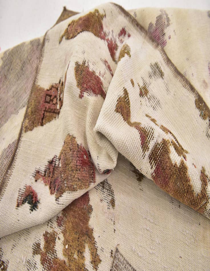 Detail image of  3' 8 x 5'  Hand Knotted Ultra Vintage Persian Wool Rug