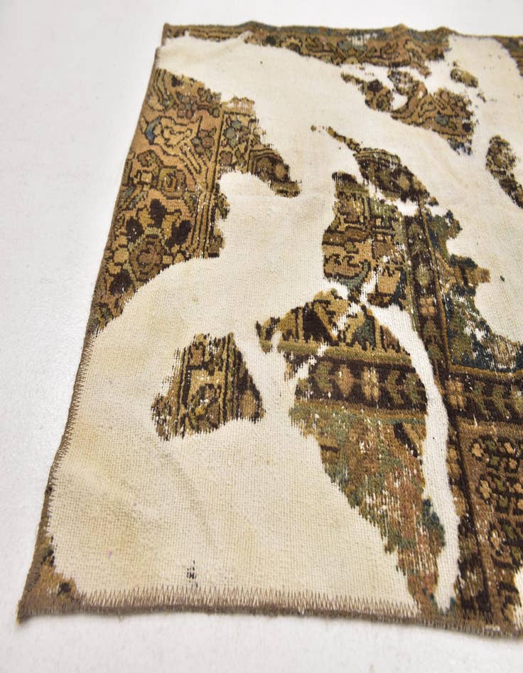 Detail image of  3' 2 x 5'  Hand Knotted Ultra Vintage Persian Wool Rug