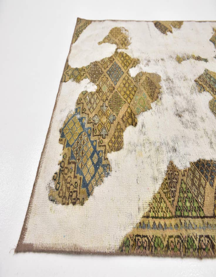 Detail image of  3' 7 x 6'  Hand Knotted Ultra Vintage Persian Wool Rug