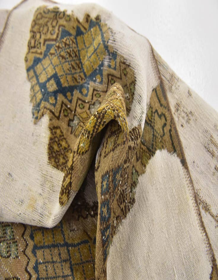 Detail image of  3' 7 x 6'  Hand Knotted Ultra Vintage Persian Wool Rug