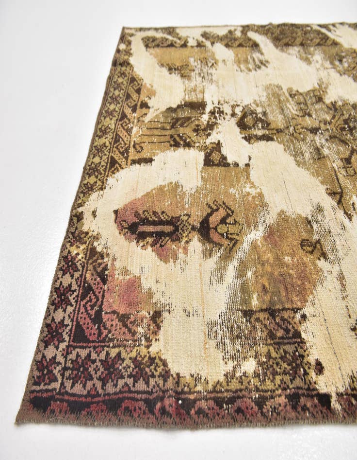 Detail image of  3' 8 x 6' 4  Hand Knotted Ultra Vintage Persian Wool Rug