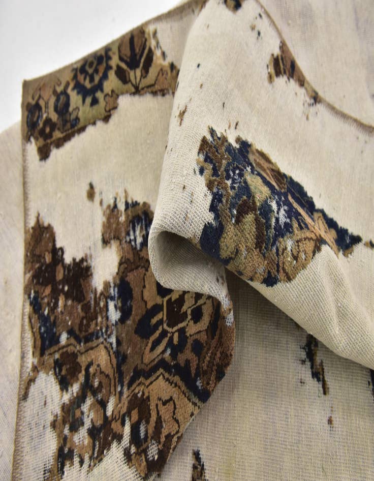 Detail image of  4' 2 x 6' 2  Hand Knotted Ultra Vintage Persian Wool Rug