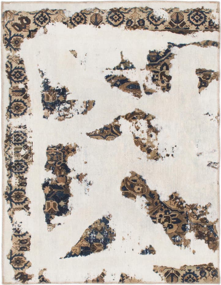  4' 2 x 6' 2  Hand Knotted Ultra Vintage Persian W...