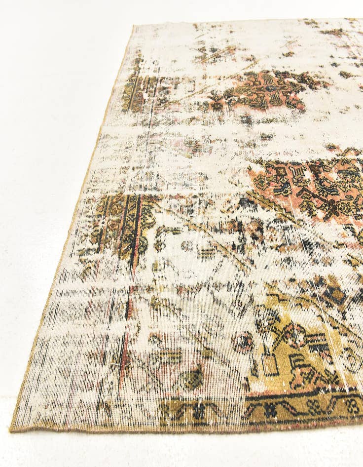Detail image of  6' x 8' 8  Hand Knotted Ultra Vintage Persian Wool Rug