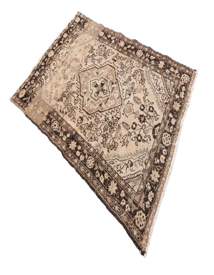 Detail image of  3' 7 x 5' 1  Hand Knotted Ultra Vintage Persian Wool Rug