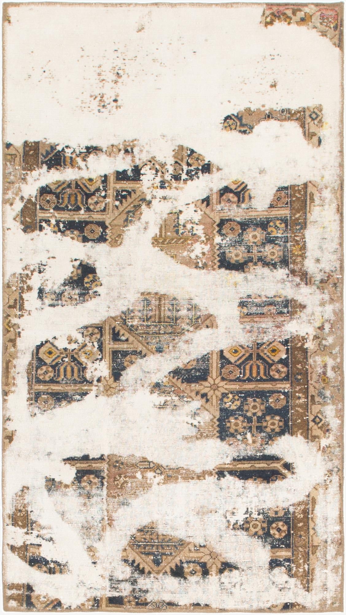  3' 3 x 6'  Hand Knotted Ultra Vintage Persian Wool Rug