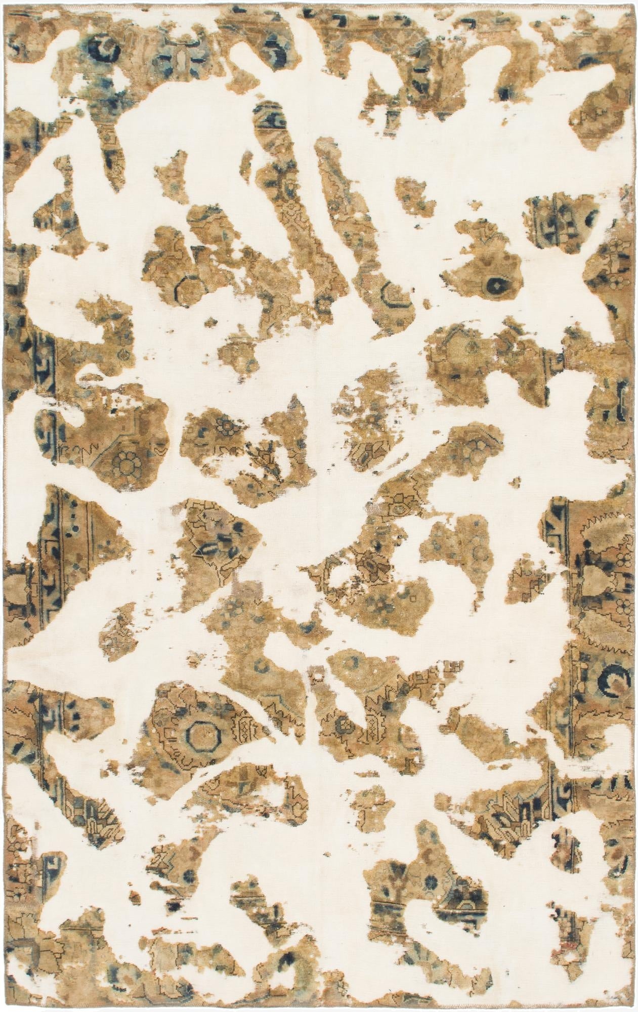  5' 10 x 9' 3  Hand Knotted Ultra Vintage Persian Wool Rug