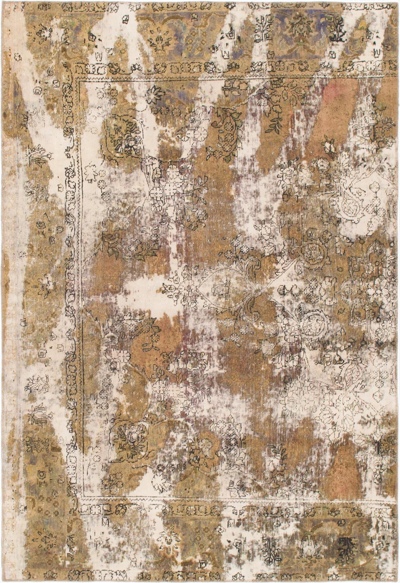  6' 5 x 9' 4  Hand Knotted Ultra Vintage Persian Wool Rug