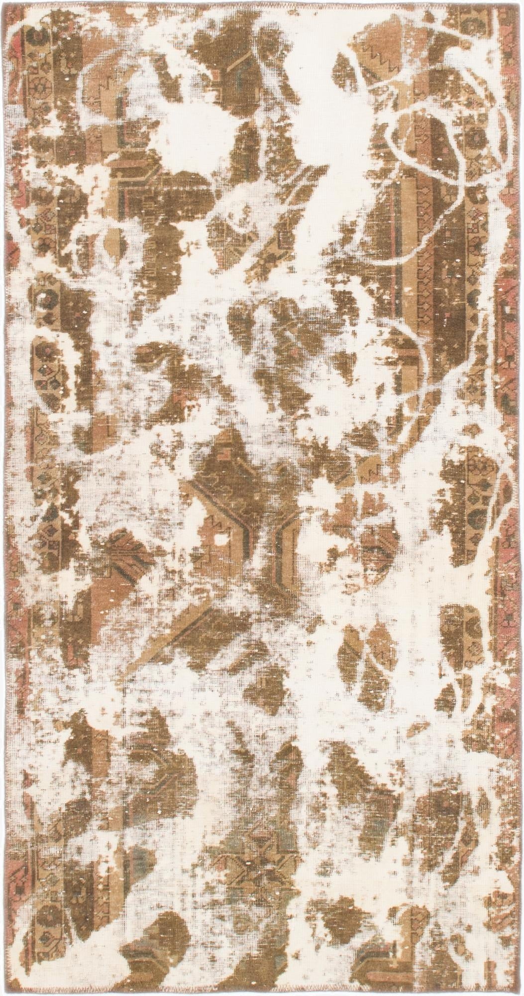  3' 7 x 6' 9  Hand Knotted Ultra Vintage Persian Wool Rug