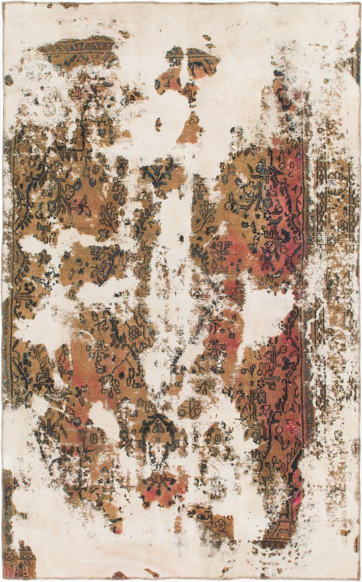  5' 7 x 8' 10  Hand Knotted Ultra Vintage Persian Wool Rug