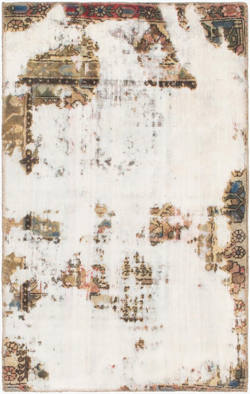  2' 10 x 4' 6  Hand Knotted Ultra Vintage Persian Wool Rug