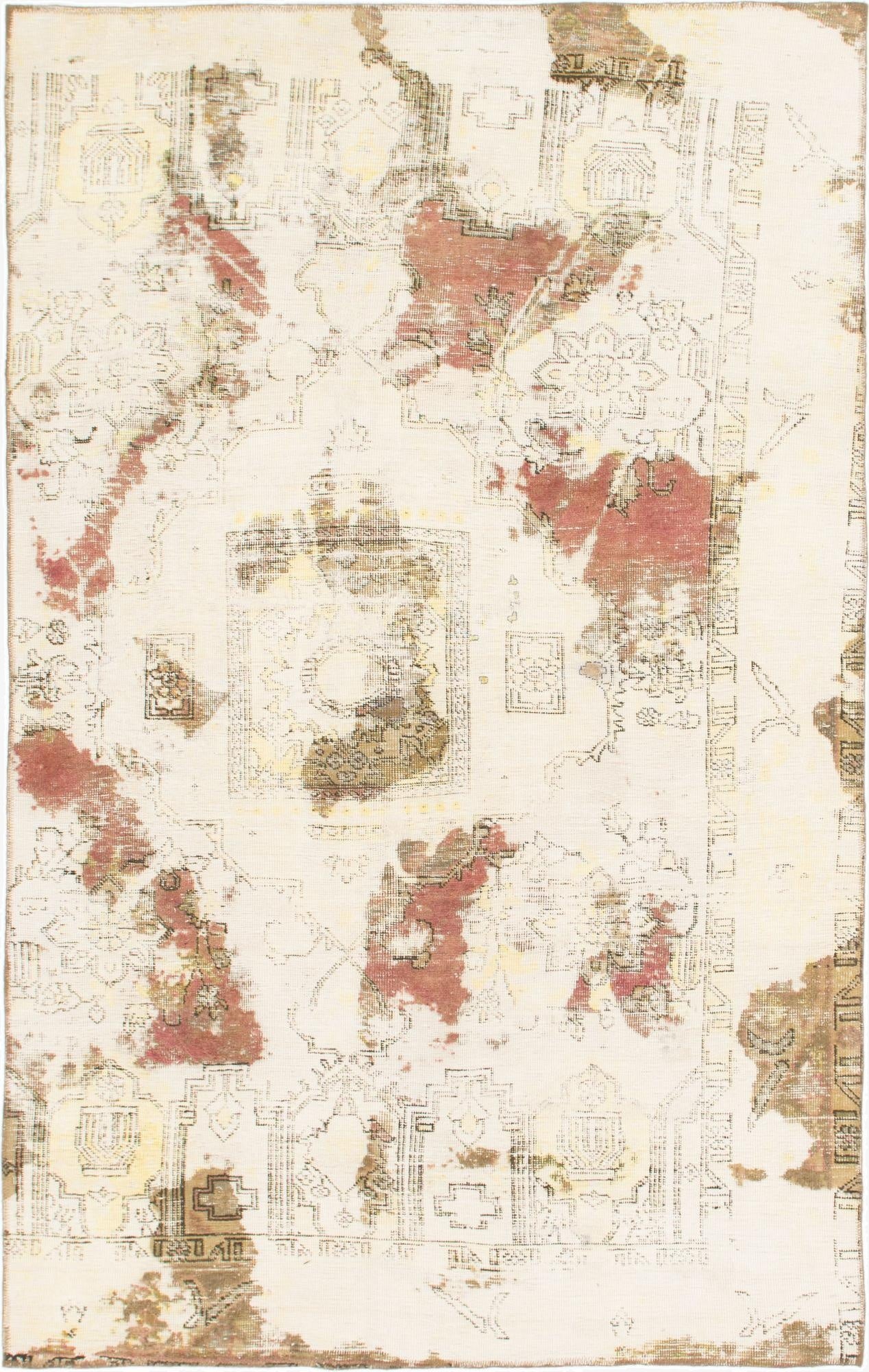  5' 5 x 8' 6  Hand Knotted Ultra Vintage Persian Wool Rug