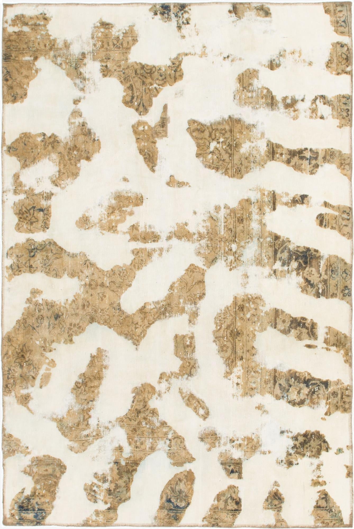  5' 6 x 8' 2  Hand Knotted Ultra Vintage Persian Wool Rug