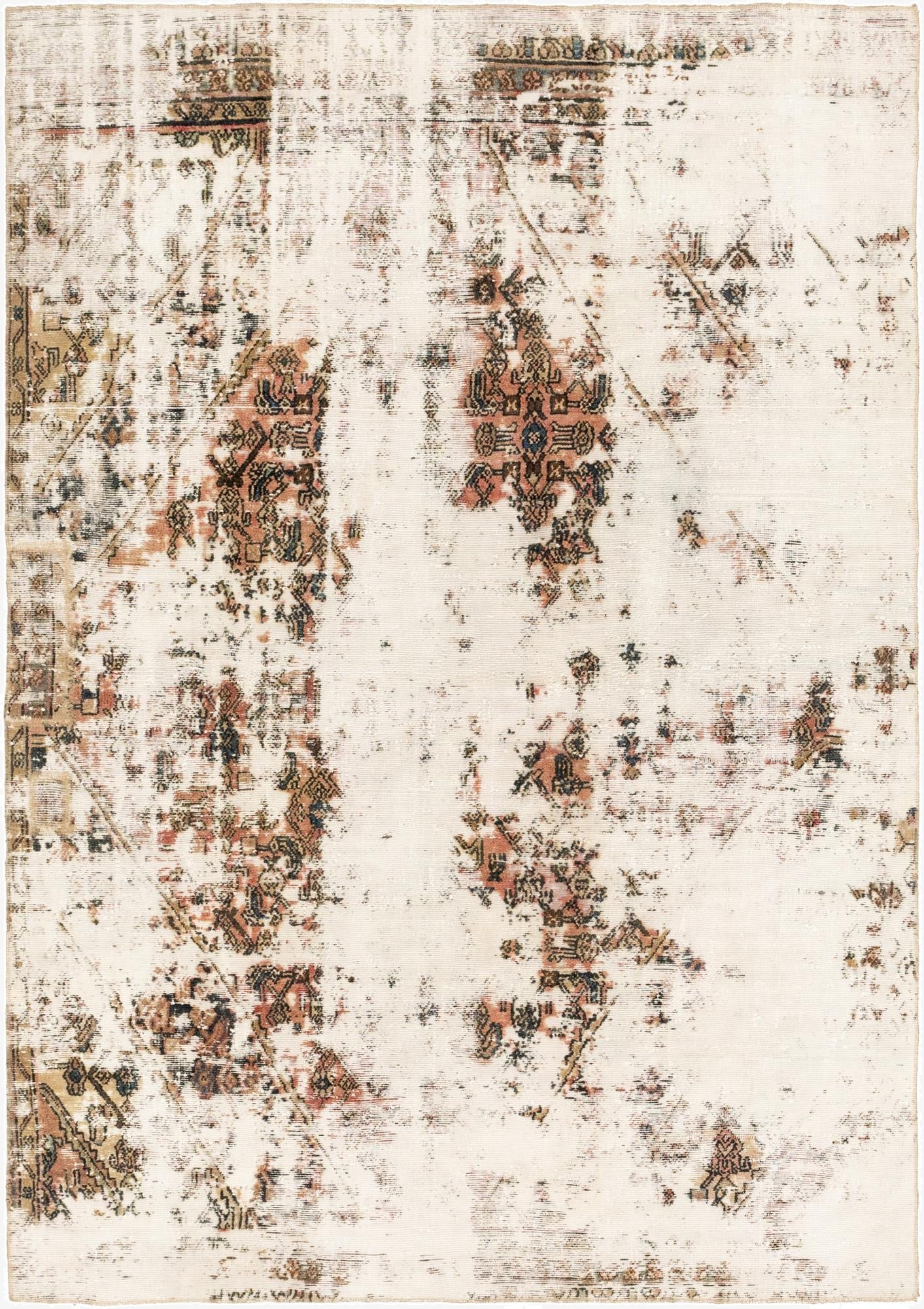  6' x 8' 8  Hand Knotted Ultra Vintage Persian Wool Rug