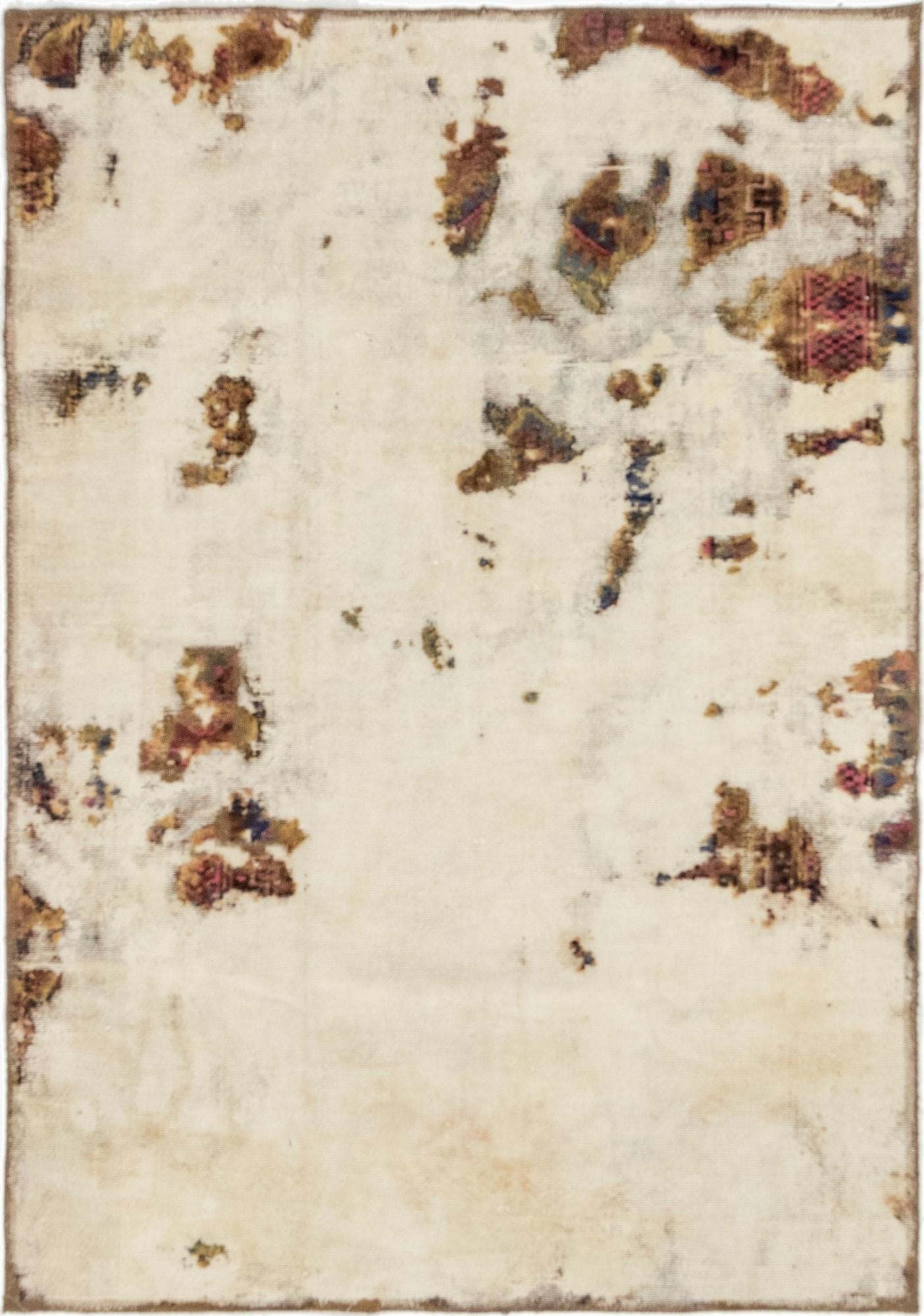  4' x 5' 9  Hand Knotted Ultra Vintage Persian Wool Rug