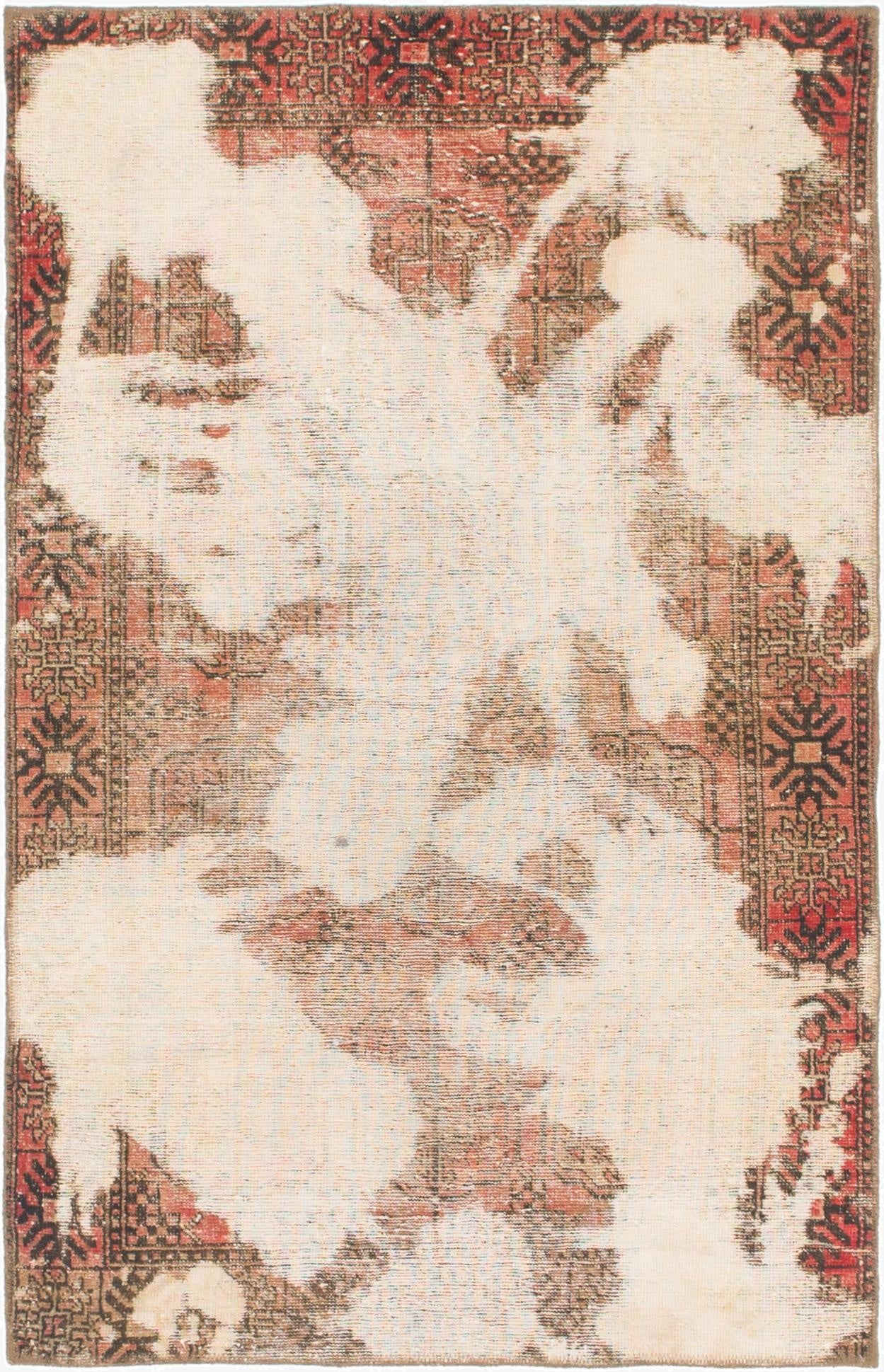  3' 7 x 5' 8  Hand Knotted Ultra Vintage Persian Wool Rug