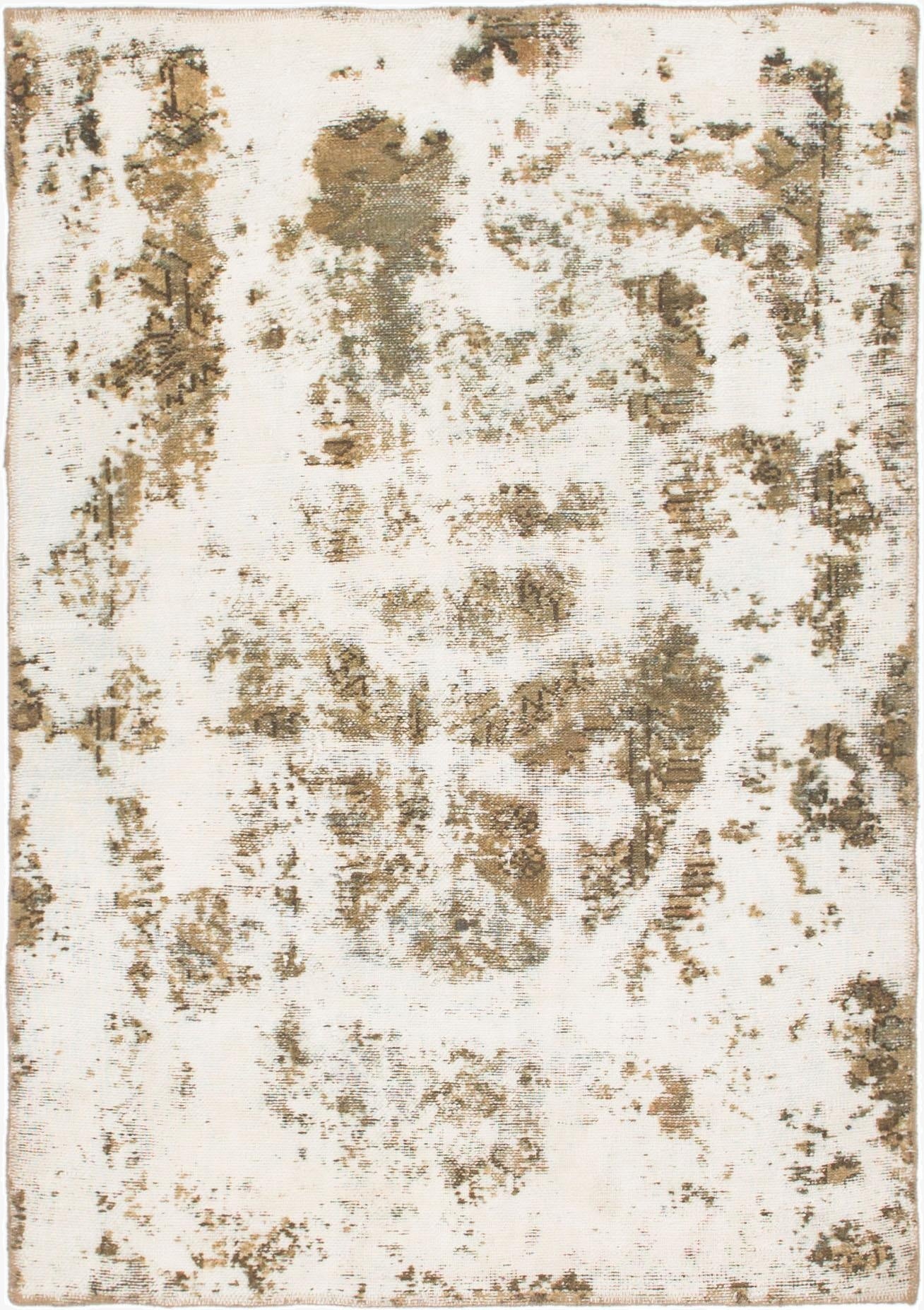  3' 10 x 5' 6  Hand Knotted Ultra Vintage Persian Wool Rug