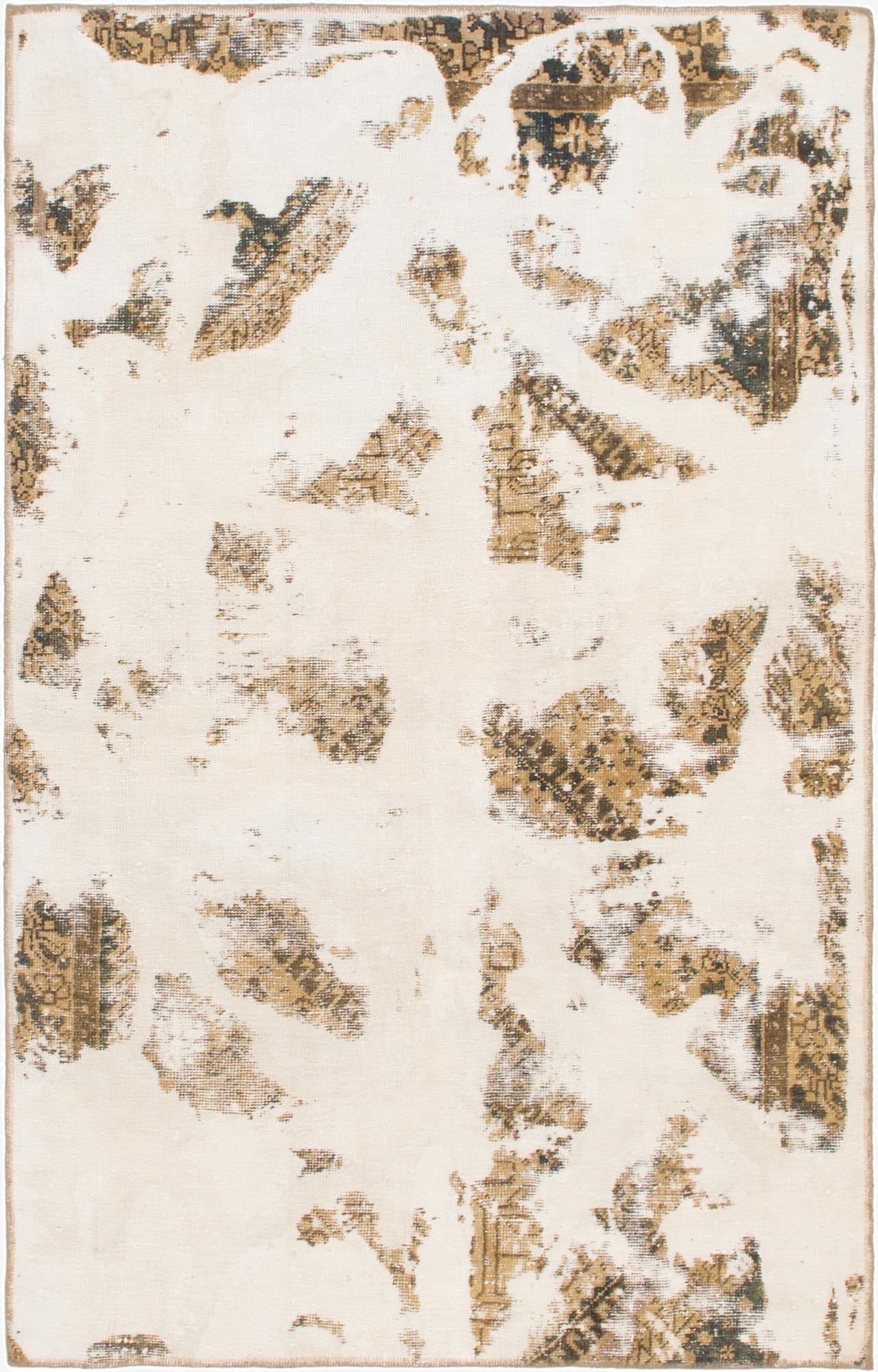  4' 10 x 7' 7  Hand Knotted Ultra Vintage Persian Wool Rug