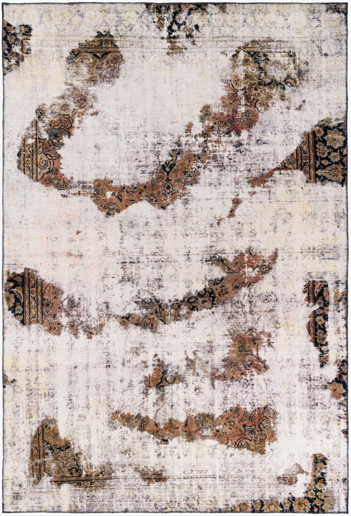  7' 5 x 10' 10  Hand Knotted Ultra Vintage Persian Wool Rug