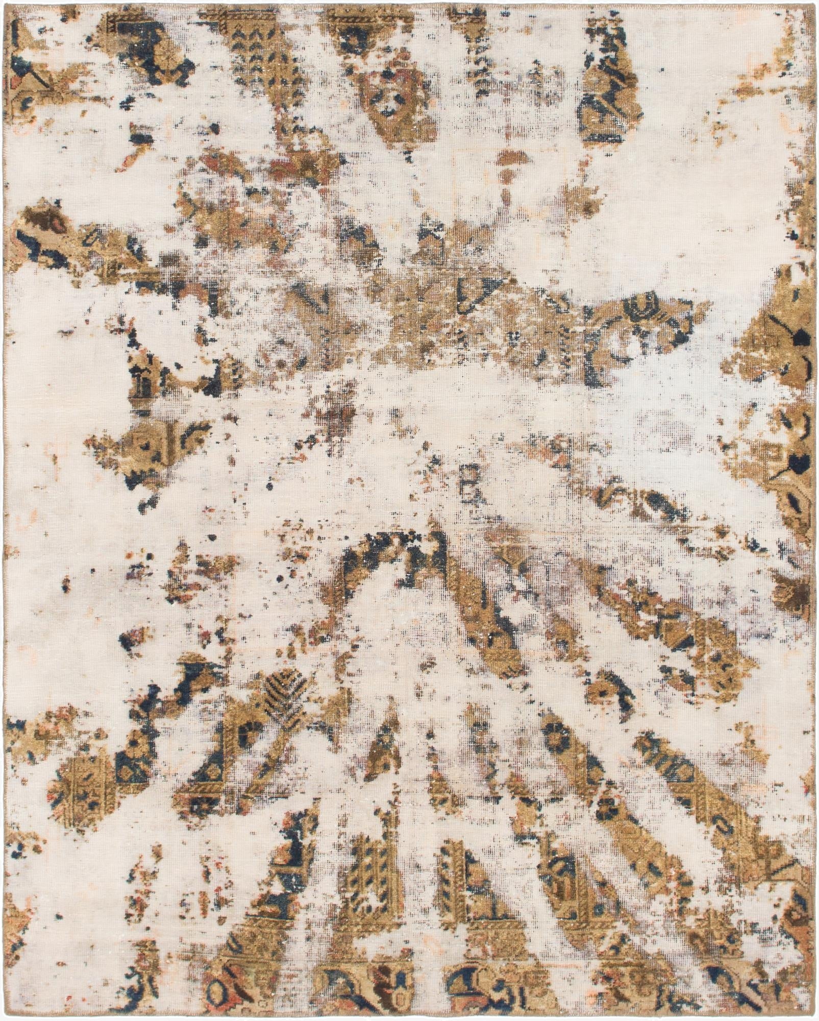  6' 2 x 7' 9  Hand Knotted Ultra Vintage Persian Wool Rug