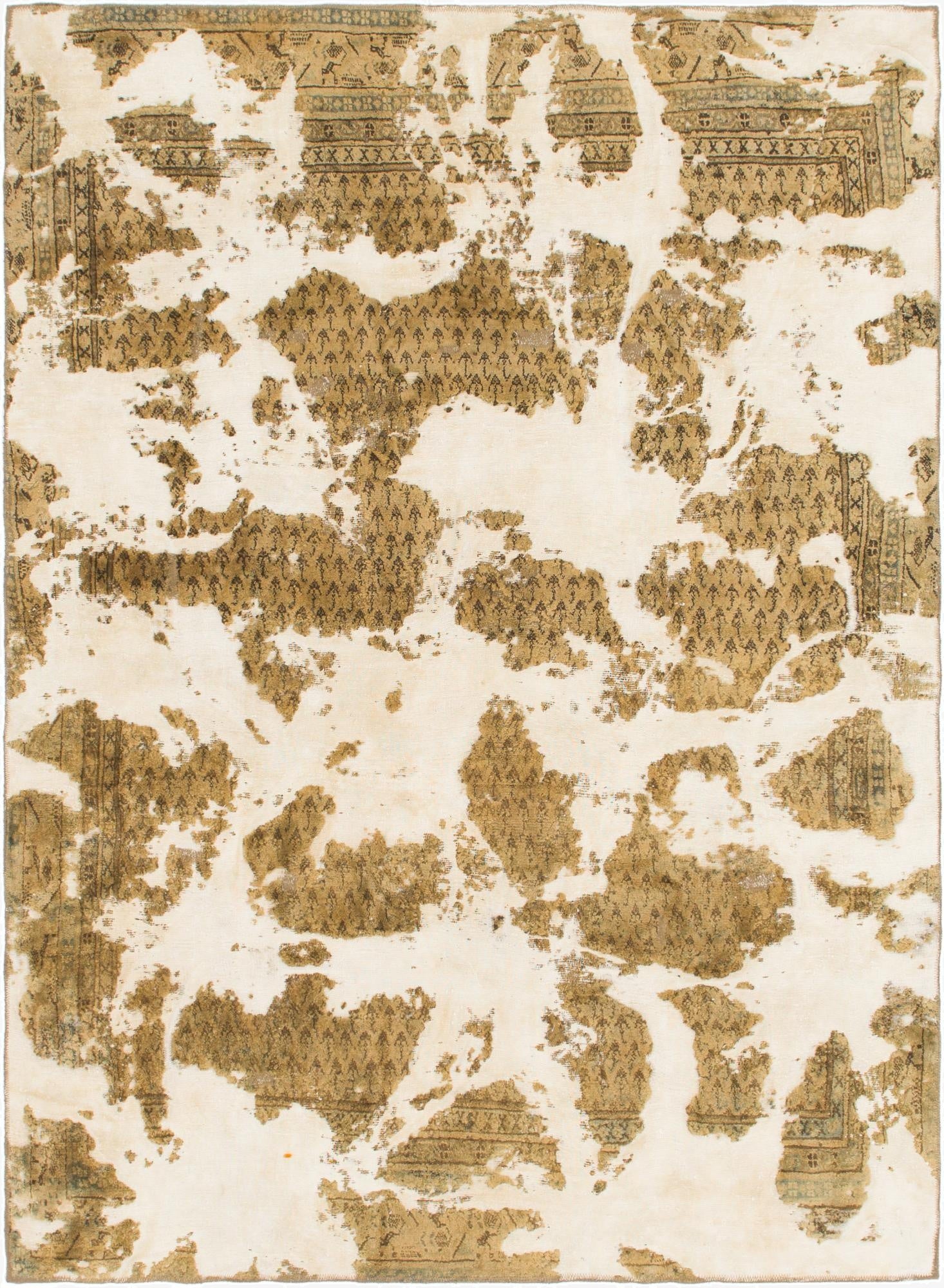  6' x 8' 5  Hand Knotted Ultra Vintage Persian Wool Rug