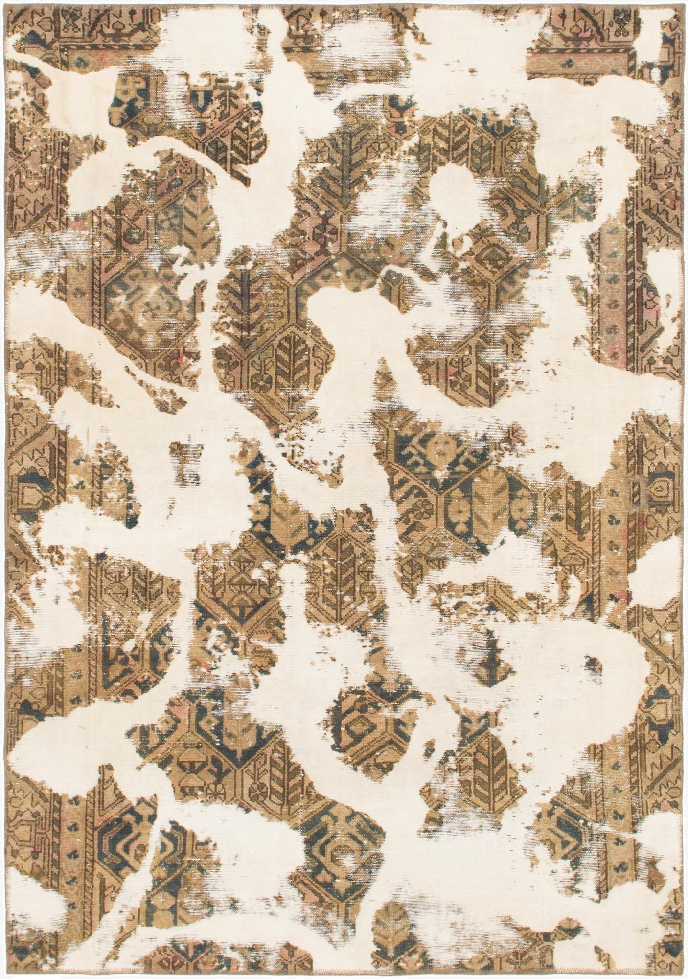  5' 7 x 8'  Hand Knotted Ultra Vintage Persian Wool Rug