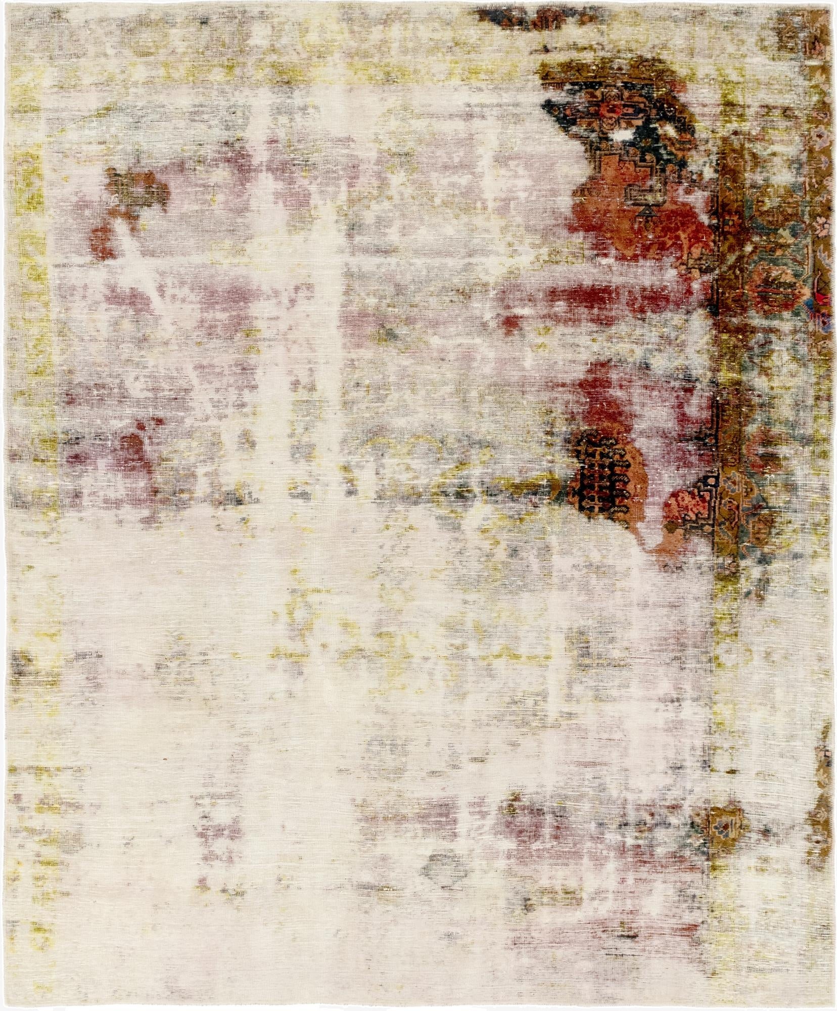  6' 3 x 7' 8  Hand Knotted Ultra Vintage Persian Wool Rug